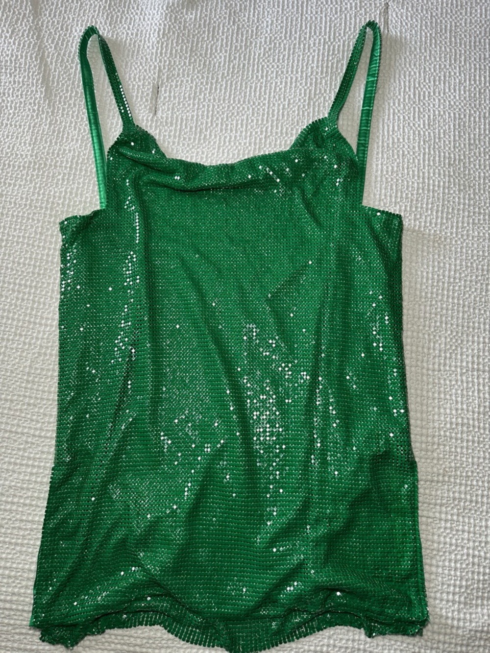 Meshki Green Sequin Cowl Neck Mini Tank (NEVER WORN)
